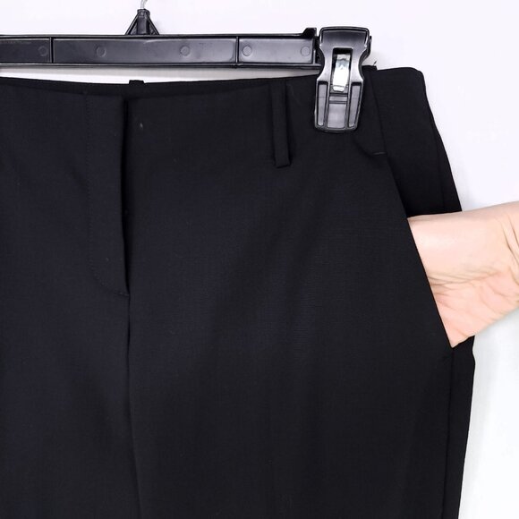 Theory Wool Straight Leg Dress Pants Womens Size 8 Career Black - Picture 6 of 14
